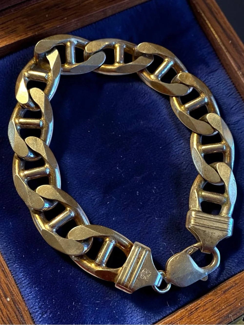 Estate MENS Sterling Silver 925 HEAVY 1/2” Wide MARINER Gucci Link 8.5” Bracelet